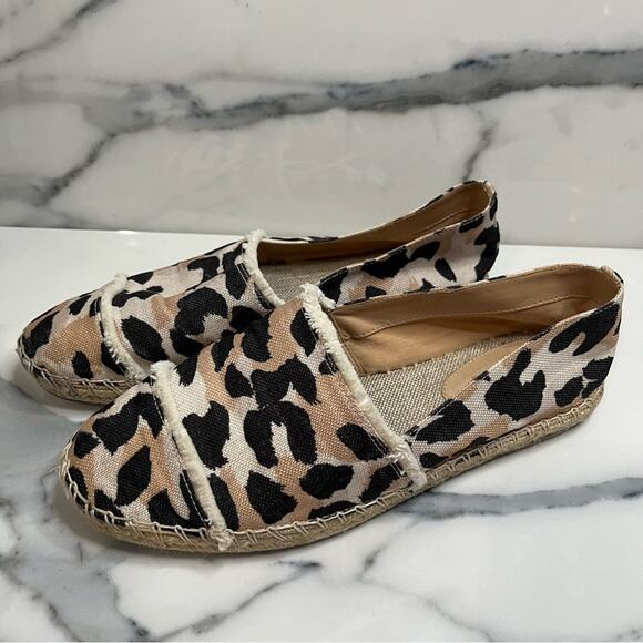Schutz | Women's Black Brown Leopard Print Beachy Espadrilles Slip-ons Sz 8 - Picture 4 of 6